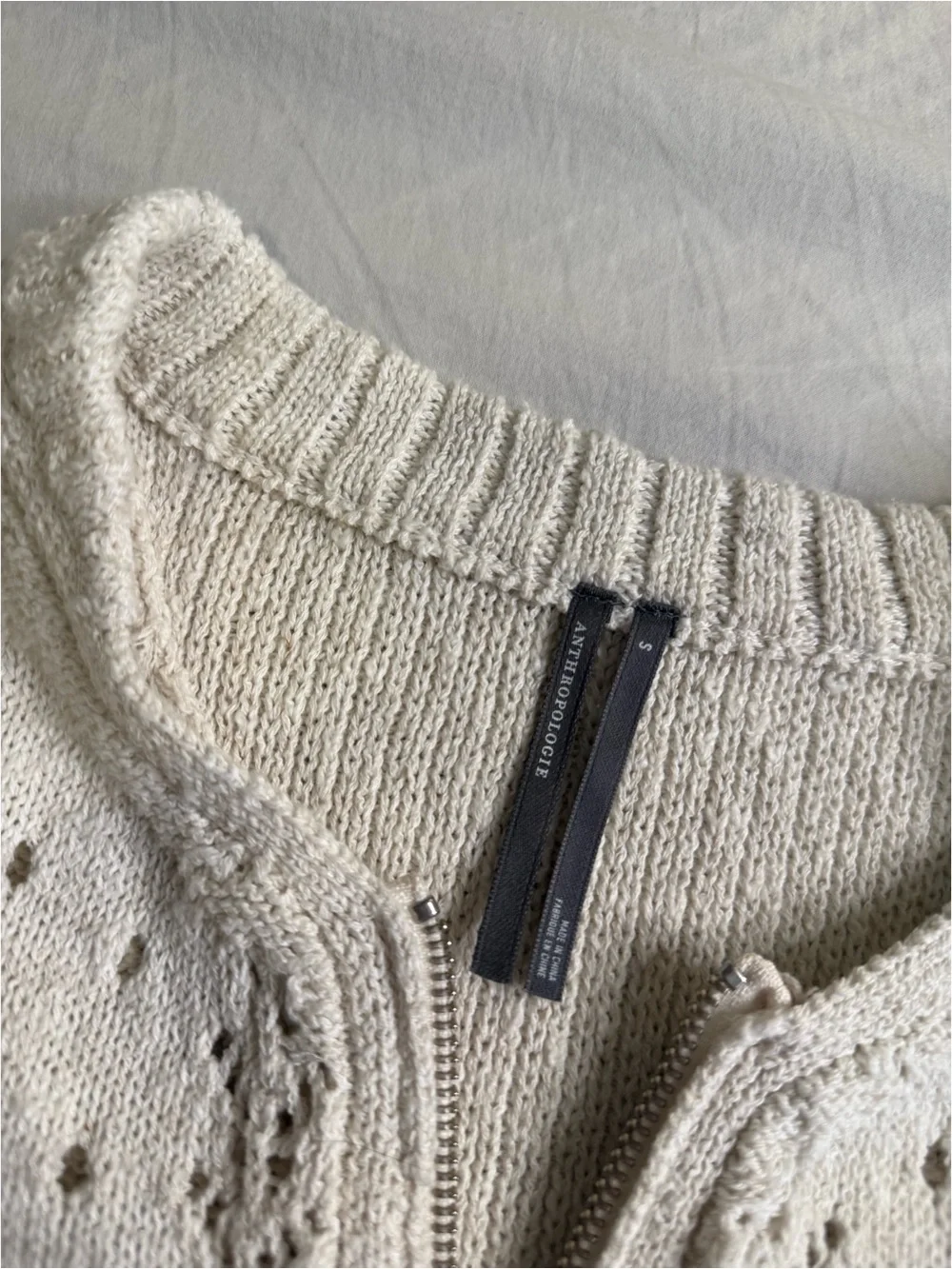Women's Cream Eyelet Peasant Top - Brand: Anthro
